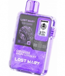 Электронная сигарета Lost Mary OS12000 Виноград лимон лед 20мг ОПТОМ  