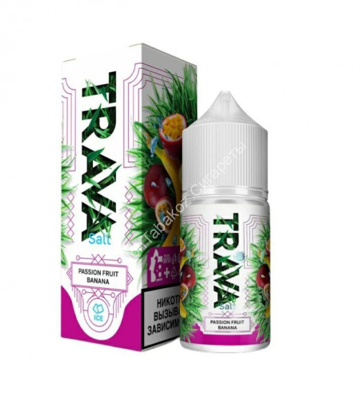 Жидкость для вейпа TRAVA STRONG Банан-маракуйя-лед 30 мл оптом 