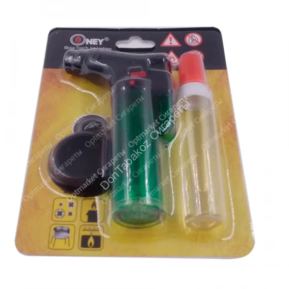 Зажигалка ONEY Горелка J-02 Зеленая оптом 