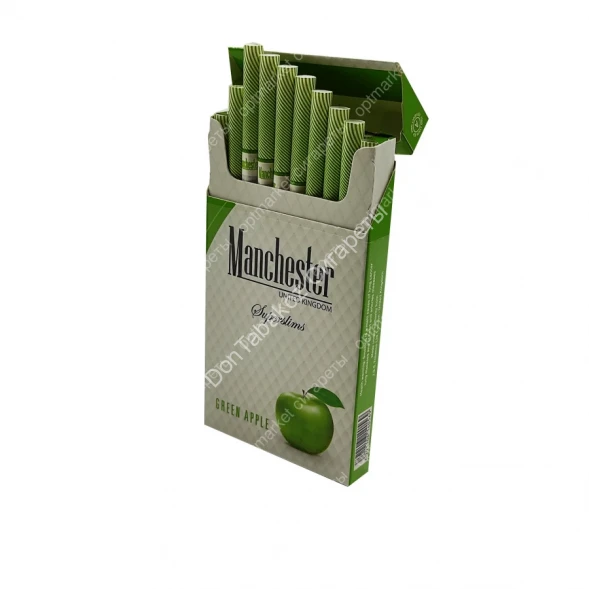 Сигареты Manchester (Манчестер) Green Apple Superslims оптом 