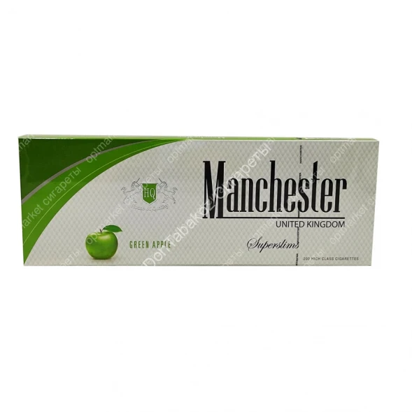 Сигареты Manchester (Манчестер) Green Apple Superslims оптом 