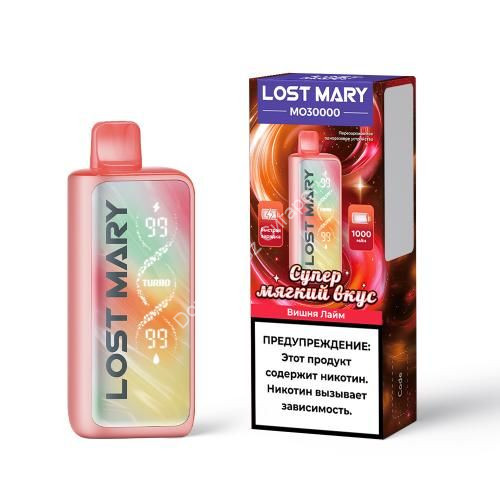 Электронная сигарета  Lost mary  MO 30000 Г Вишня-Лайм 20мг (2%) оптом  