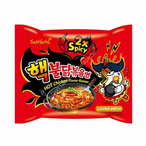 Лапша быстрого приготовления Самянг Hot Chicken Flavor Ramen 2x Spicy (очень острая) курица 140 г оптом   