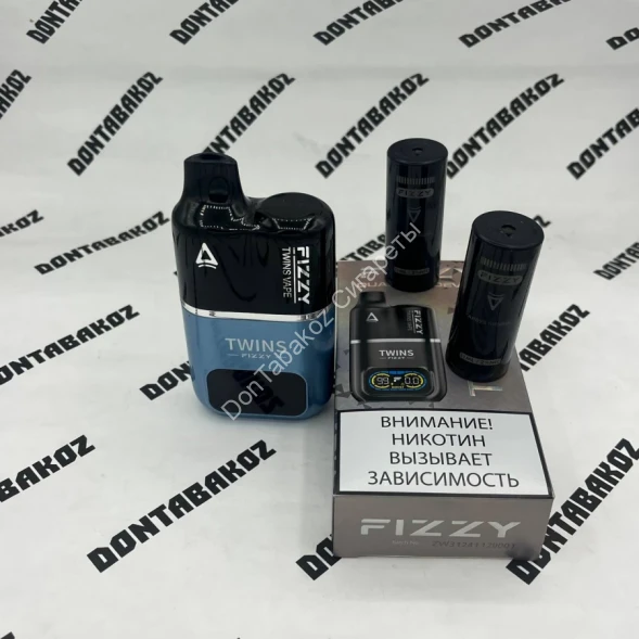 Электронная сигарета Fizzy Twins Dual POD 9000 Арбузная мята жвачка. Затяжек с бонусом  оптом  