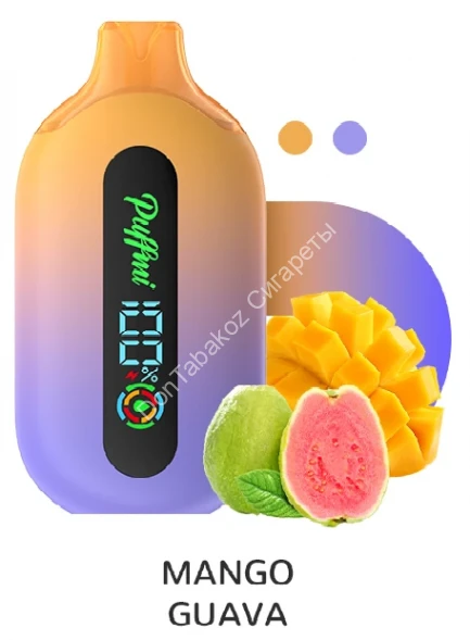 Электронная сигарета Puffmi Pure Mango guava - манго-гуава 12000 затяжек 20мг (2%) оптом  