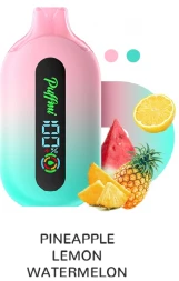 Электронная сигарета Puffmi Pure Pineapple lemon watermelon - ананас-лимон-арбуз 12000 затяжек 20мг (2%) оптом 
