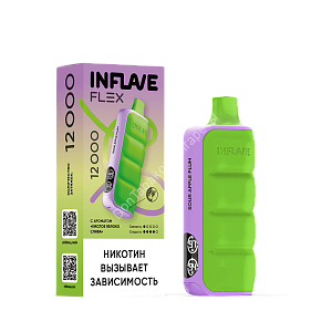 Электронная сигарета  Inflave Flex 12000 Кислое яблоко, слива оптом  